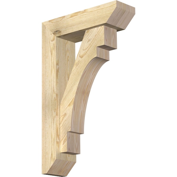 Ekena Millwork Merced Slat Rough Sawn Bracket w/ Offset Brace, Douglas Fir, 6"W x 20"D x 32"H BKT0604X20X32MRC06RDF - main